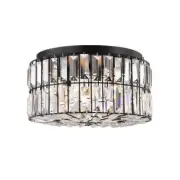 Warehouse of Tiffany Flush Mount Ceiling Light 14"W Indoor in Black w/ Light Kit