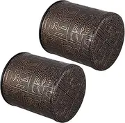 PHENOFICE Ancient Patterned Dice Cup Leather Design Dice Holders for Party Games