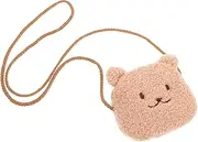 [LIFKOME] Cute Plush Bear Crossbody Bag for Kids Toddlers School Bag Kids Plush Purse Shoulder Straps