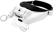 LED Headlight Head-Mounted Magnifying Glass Glasses Sun Visor Hands-Free Magnifying Glass|for Close Work,Sewing,Craft Production,Reading&Painting,Maintenance,Jewelry Identification,Welding