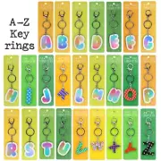 Alphabet Initial Keyring Kids Colourful Personalised Letter Name Tag Charm