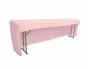 LA Linen Open Back Polyester Poplin Tablecloth 96" L x 18" W x 30" H, Light Pink