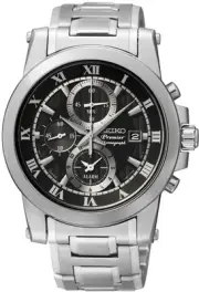 Seiko SNAF31 SNAF31P1 Mens PREMIER Alarm Dual Time Chronograph Watch RRP$895.00