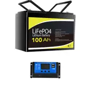 12V 100Ah LiFePO4 Battery + 10A Solar Charge Controller PWM