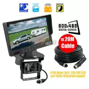 7" Monitor 700TVL CCD 4PIN Reversing Camera 20M 12/24V For Car Truck Caravan Kit