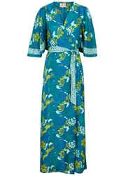 Hannah Artwear Antonia Printed Silk Maxi Wrap Dress - Multicoloured - 1 (UK8) 1 (UK8)