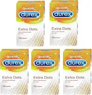 Durex Extra Dots Condoms Extra Stimulation Classic Unscented Rubber Condom (Pack of 50)