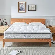 Selene Bedding Queen Mattresses, 10 Inch Mattress Queen Size with Pocket Spring and Memory Foam for Pressure Relief, Motion Isolation, Edge Support, Medium Firm Mattress in a Box, CertiPUR-US, White