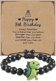 [BOCHOI] Boys Dinosaur Bracelets Son Gifts Personalised Gifts for Son Bracelet From Mum Dad Graduation Jewellery 5-8 Birthday Gifts for Boys First Day at School Back to School Gifts for Nephew Grandson