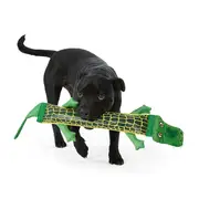 All Day Firehose Alligator Dog Toy Green