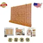 Natural Bamboo Roller Shades - Light Filtering Reed Blinds for Windows 34" x 72"
