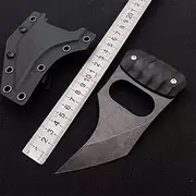 Ccanku C1113 Fixed Blade Knife D2 Steel G10 Handle Outdoor Claw Teeth Knife For Outdoor Camping EDC Tools with Kydex Sheaths(Black)