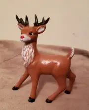 rudolph the red nosed reindeer Ceramic Figure New Made In USA