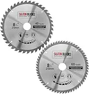 Saxton 2X TCT Circular Wood Saw Blades 210mm x 30mm for Festool Bosch Makita Dewalt fits 216mm saws