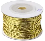 Metallic Gold 1mm Elastic Bracelet Cord That is Easy to Knot 25 Yard Spool