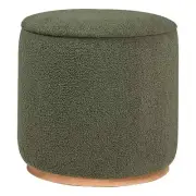 Coaster Zena Transitional Fabric Upholstered Round Ottoman Green