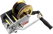 Manual Winch 2000LBS/900KG 8M Extra Long Synthetic Strap, Hand Winch Webbing Car Boat Trailer Multi-Function