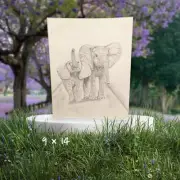 9c 14 One Of A Kind Elephant Black And White Drawing