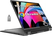 Lenovo IdeaPad Flex 5i 14" FHD 2-in-1 Touchscreen Laptop, Intel i3-1315U, 8GB RAM, 128GB SSD, Intel UHD Graphics, Backlit Keyboard, Webcam, Wi-Fi 6E, Chrome OS, Gray, 128GB Hotface USB Card