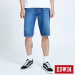 新品↘EDWIN 503 大尺碼 仿舊五袋式牛仔短褲-男款 中古藍 SHORTS