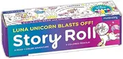 Mudpuppy Luna Unicorn Blasts Off! Story Roll – Continuous Story and Unicorn Coloring Paper Roll Measuring 8 Feet – 5 Colored Pencils Included – A Read & Color Adventure for Kids 4+, Multicolor