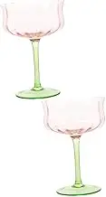LABRIMP 2pcs Gradient Decorative Goblet Vintage Style Drinking Glass for Parties Cocktails and Intricate Faceted Design Elegant Retro Barware for Home and Events