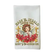 Hark the Herald Angels Sing Christmas Waffle Weave Kitchen Dish Towel