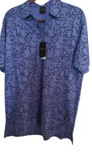 Dunning Golf CoolMax Polo Shirt Men’s Size Large All Over Print Geometric