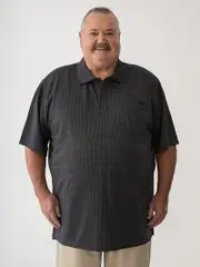 Big Mens Charcoal Quik Dry Textured Polo