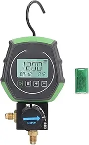 Digital Manifold Gauge, Digital AC 3 Modes 5 Units HVAC Vacuum Pressure Temperature Tester with Auto Shut Down & Refrigerants for Air Conditioning Systems and Heat Pumps