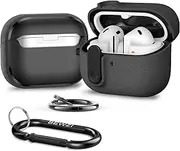 BEWZI for Samsung Galaxy Buds3 Pro/Galaxy Buds3 Case Cover Comes with 2 Hooks, Pushbutton Switch Protective Case for Galaxy Buds 3 / Buds3 Pro Case (Fluffy Gray)