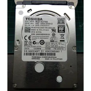 中古Toshiba硬碟2.5吋500GB 16MB 7200RPM SATA III
