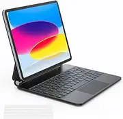 Magic Keyboard Case for iPad 10th Generation (10.9", 2022), Floating Magnetic Stand Keyboard Case with Multi-Touch Wireless Trackpad, Bluetooth Keyboard with 7 Colors & 3 Backlit Levels for iPad 10th