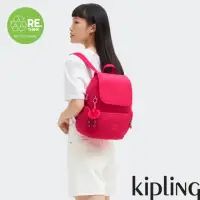 在飛比找momo購物網優惠-【KIPLING官方旗艦館】甜蜜糖果粉掀蓋拉鍊後背包-CIT