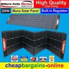 200W 12V SOLAR PANEL KIT MONO BUILT IN REGULATOR FOLDING POWER PANEL OFF GRID