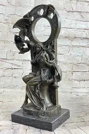 Khaleesi Daenerys Targaryen Dragon Girl on Throne Bronze Statue Sculpture Art