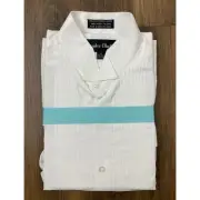 VTG NEW Stanley Blacker single needle cotton button tuxedo dress shirt XL