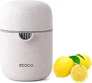 ZWCEGND Citrus Juicer Simple Manual Lemon juicer squeezer Small Portable Lime Orange Juicer Cup with Two Ways of Use for Different Fruits(Wheat color)