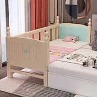 在飛比找樂天市場購物網優惠-兒童床 實木兒童床帶護欄單人床男孩寶寶嬰兒床加寬床邊大床拼接