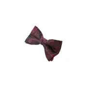 Mens Black & Red Elegant Paisley Patterned Bow Tie