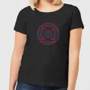 Justice League Green Lantern Retro Grid Logo Women's T-Shirt - Black