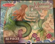 Melissa & Doug Mermaid Playground Floor Puzzle 2 Foot By 3 Foot 48 Pieces New
