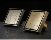 4"x4" Cast Bronze Tile Insert Magnetic Floor Shower Drain Square Floor Waste Gra
