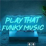 Sign Lamp "Play That Funky Music"Neon Sign Dimmable Letter Light USB Dimmer LED For Bedroom Club Party Bar Music Room 42cmх15.5cm