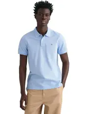 [Gant] Regular Fit Shield Pique Polo Shirt in Capri Blue