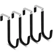 4 Pack Over The Door Stainless Steel Hooks for Towels Clothes Bathroom