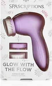 Spascriptions Glow with The Flow Facial Cleansing Power Brush Set (4-Pieces)