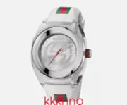 Gucci Sync L Silver Dial White Rubber Strap Women's Watch - YA137302