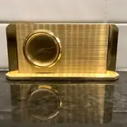 National Bank Gold Tone Desk Quartz Clock NIB