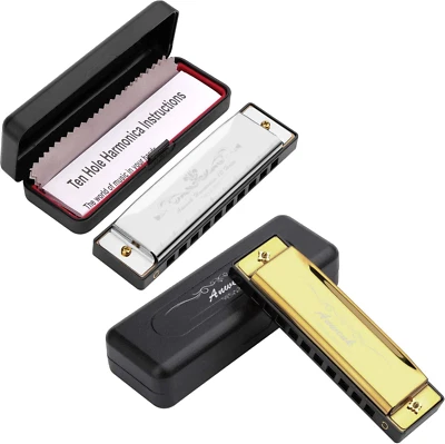 Harmonica for Kids, 2Pack Harmonica Key of C 10 Hole 20 Tone Diatonic Harmonica